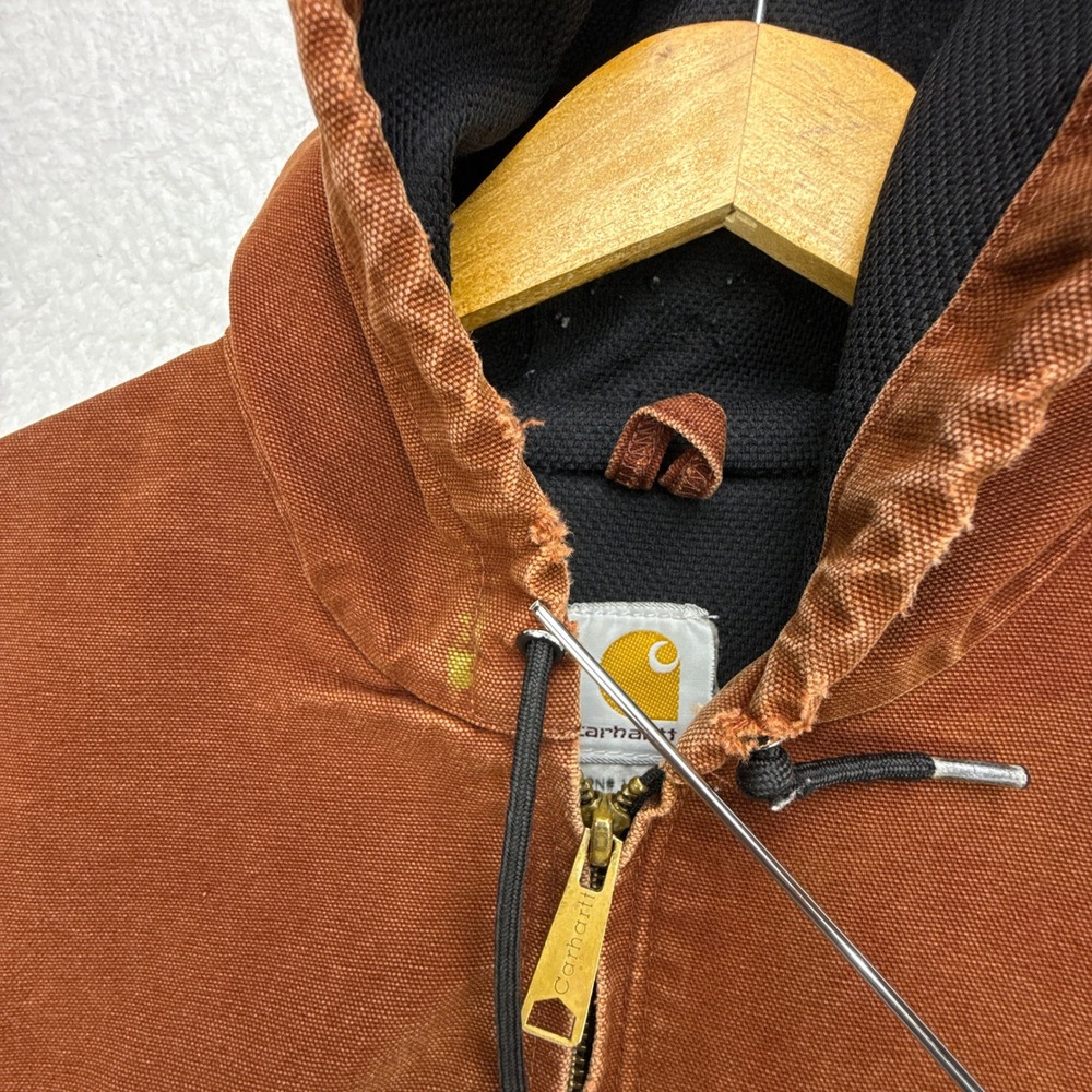 Carhartt Active Jacket Thermal Lined Mens Medium J160 CLY Clay Red Distressed - Picture 13 of 16
